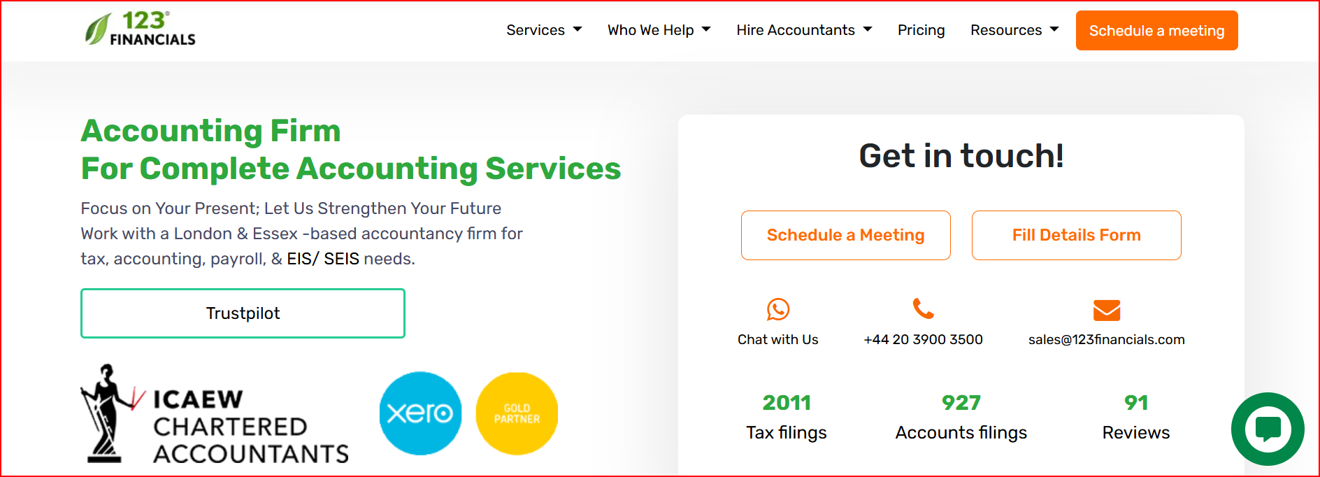 123 Financials website