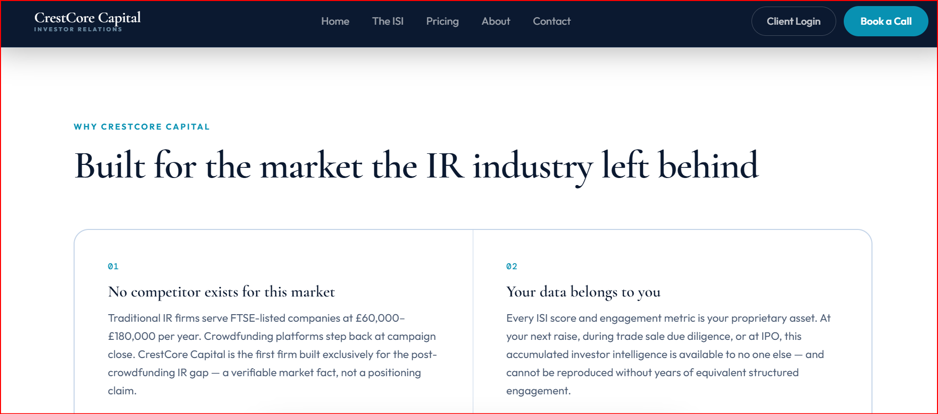 CrestCore Capital website